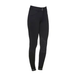 Cavalleria Toscana American Damen Reithose Mit Kniebesatz Mit Perforiertem Logo Tape Und Grip -Reitbekleidung Verkaufsgeschäft 331276 BL 3