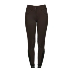 Cavalleria Toscana American Damen Reithose Mit Kniebesatz Mit Perforiertem Logo Tape Und Grip -Reitbekleidung Verkaufsgeschäft 331276 BR 2