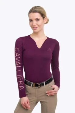 Cavalliera Rose Gold Top, Langärmelig -Reitbekleidung Verkaufsgeschäft 334456 APU 2