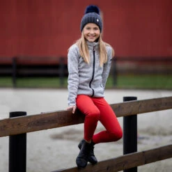 Horze Theodor Kids Fleece Reitjacke Mit Strick -Reitbekleidung Verkaufsgeschäft 33446 AG 4