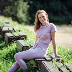 Horze Amy Damen Kurzarm-Poloshirt Mit Baumwollstretch -Reitbekleidung Verkaufsgeschäft 33536 DWPU 5