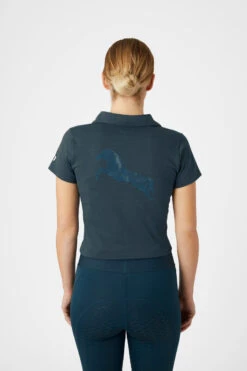 Horze Kia Damen Jersey Poloshirt Mit Rückenprint -Reitbekleidung Verkaufsgeschäft 33579 RPB 5