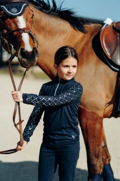 Horze Fia Kinder Trainings-/ Turniershirt Mit Langen Ärmeln -Reitbekleidung Verkaufsgeschäft 33598 PDB 6