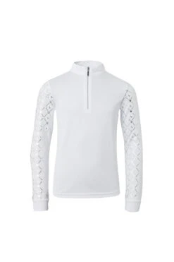 Horze Fia Kinder Trainings-/ Turniershirt Mit Langen Ärmeln -Reitbekleidung Verkaufsgeschäft 33598 WH 1