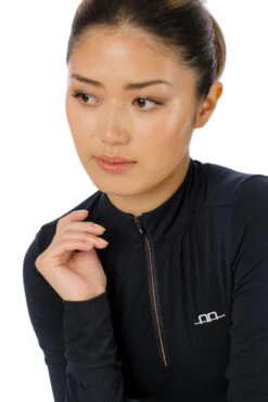 AA CleanCool Langarmshirt Mit Halbem Reißverschluss -Reitbekleidung Verkaufsgeschäft 337265 DB 2