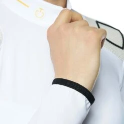 Cavalleria Toscana R-Evo Epaulet Reißverschluss Poloshirt -Reitbekleidung Verkaufsgeschäft 338119 WH KNIT 7