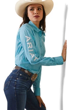Ariat Team Kirby Damen Stretch Longsleeve Shirt -Reitbekleidung Verkaufsgeschäft 345757 LB 05