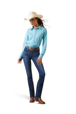 Ariat Team Kirby Damen Stretch Longsleeve Shirt -Reitbekleidung Verkaufsgeschäft 345757 LB 06