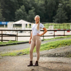 Horze Lucinda Damen Reitleggings Mit Vollbesatz Mit Hohem Bund -Reitbekleidung Verkaufsgeschäft 36075 TFBE 4