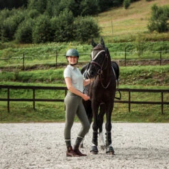 Horze Aubrey Damenreithose Mit Kniebesatz Und Hohem Bund -Reitbekleidung Verkaufsgeschäft 36083 BKGR 4