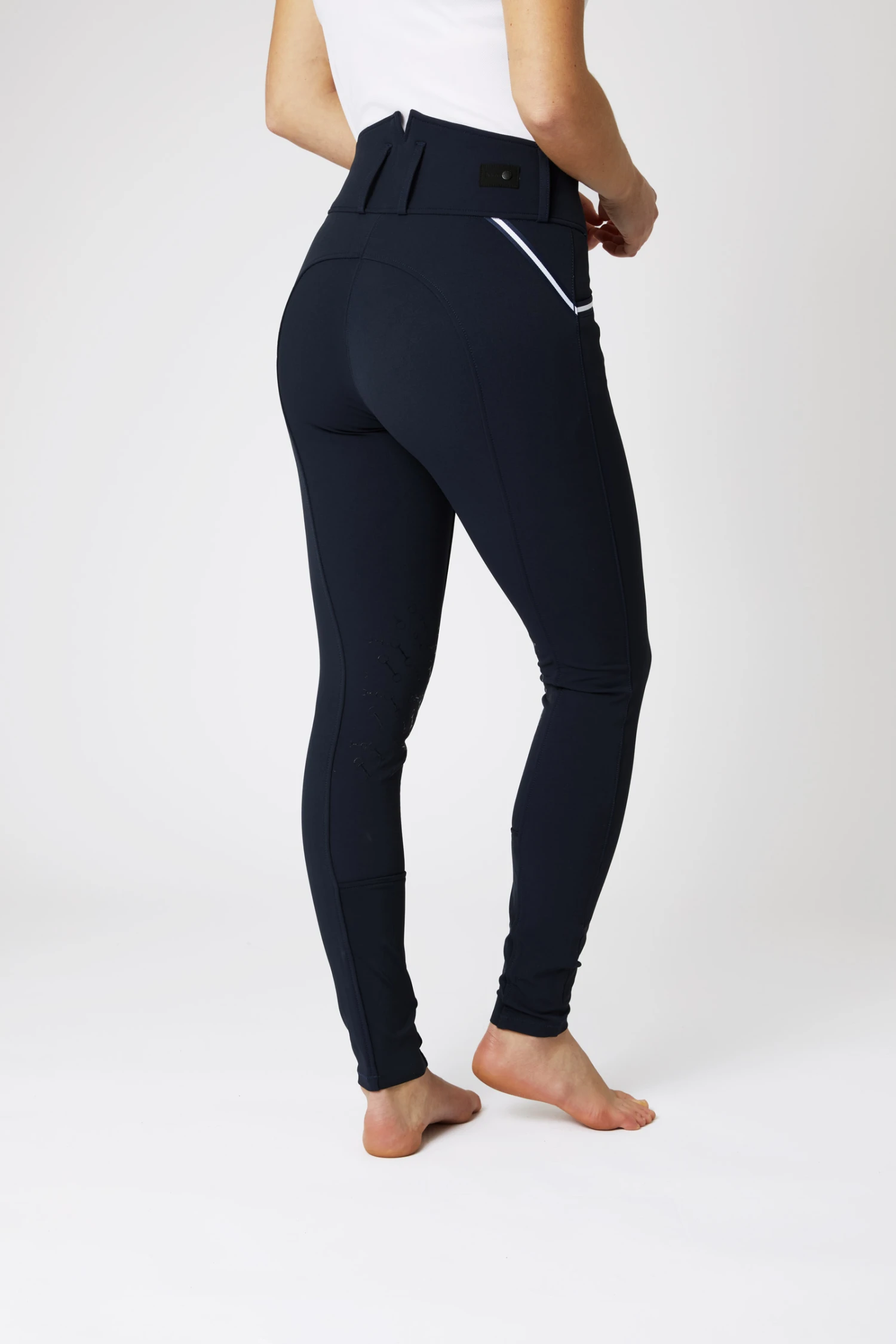 Horze Della Damen Kniebesatzreithose Mit Hohem Bund Und Kontrasteinfassung 4 Horze Della Damen Kniebesatzreithose Mit Hohem Bund Und Kontrasteinfassung – Bild 2