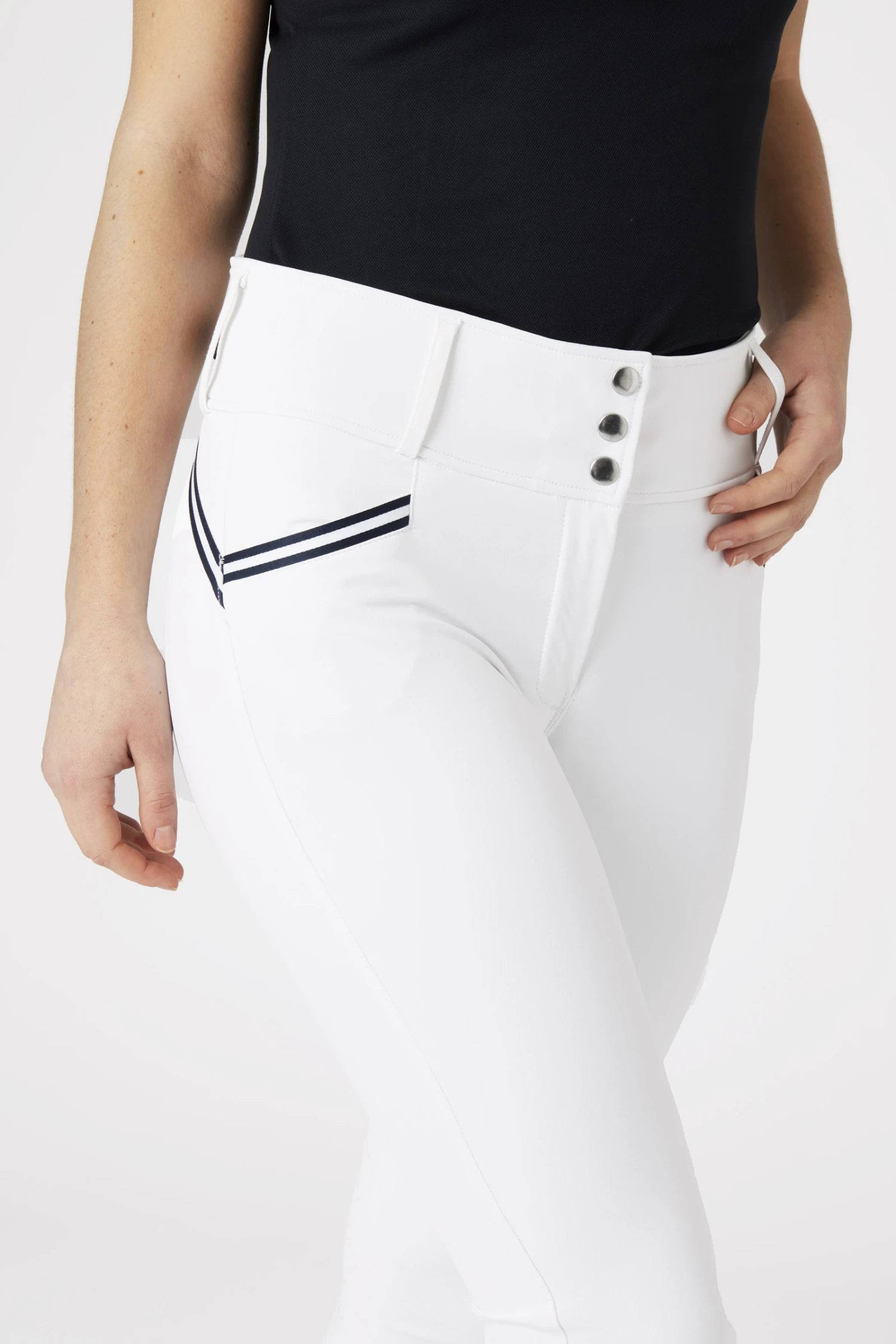 Horze Della Damen Kniebesatzreithose Mit Hohem Bund Und Kontrasteinfassung 14 Horze Della Damen Kniebesatzreithose Mit Hohem Bund Und Kontrasteinfassung – Bild 12