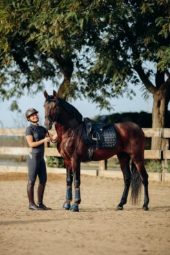 Horze Sagira Damen Reitleggings Mit Silikonvollbesatz Und Goldenem Detail -Reitbekleidung Verkaufsgeschäft 36701 VDB 9