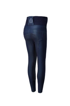 Horze Katia Jeans Look Schwangerschaftsreitleggings Mit Silikonvollbesatz