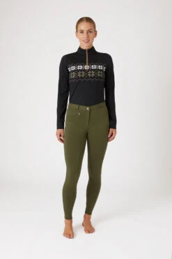 Horze Active Damen Reithose Mit Silikonkniebesatz -Reitbekleidung Verkaufsgeschäft 36717 bkgr 03