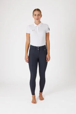 Horze Indira Damen Kniebesatzreithose Mit Hohem Bund -Reitbekleidung Verkaufsgeschäft 36768 IKB 3