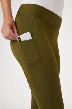 Horze Active Damen Winter Kniebesatzreitleggings Mit Handytasche -Reitbekleidung Verkaufsgeschäft 36790 dogr 05