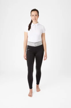 Horze Damen Reitleggings Mit Silikonvollbesatz Und Glitzerbund -Reitbekleidung Verkaufsgeschäft 36906 BL 3