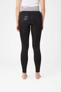 Horze Damen Reitleggings Mit Silikonvollbesatz Und Glitzerbund -Reitbekleidung Verkaufsgeschäft 36906 BL 4