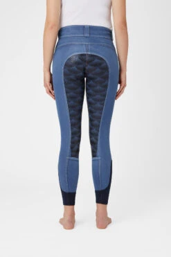 Horze Damen Jeansreithose Mit Leder- Und Silikonvollbesatz -Reitbekleidung Verkaufsgeschäft 36958 LDB 4