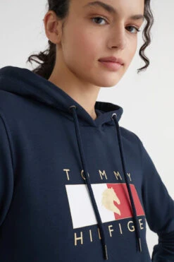 Tommy Hilfiger Golden Style Damen Hoodie -Reitbekleidung Verkaufsgeschäft 80V7W 550 04